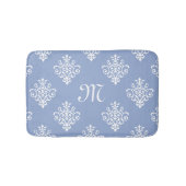 Girly Lavender Damask Pattern met een oebel monogr Badmat (Voorkant)