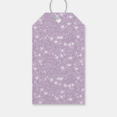 Girly Lavender Glitter Sparkle Birthday Cadeaulabel (Achterkant)