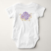 Girly Lavender Gold Floral Princess Crown Romper (Achterkant)