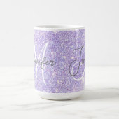 Girly Lavender Paars Glitter Blush Monogram name Koffiemok (Center)