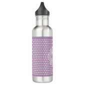 Girly Lavender Paars Polka Dots Monogram en naam Waterfles (Links)