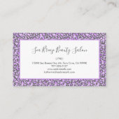 Girly Lavender Paarse Chic Leopard Spots Monogram Visitekaartje (Achterkant)