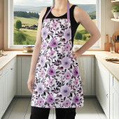 Girly Lavender Paarse Rozen Waterverf Floral Schort