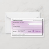 Girly Law of Attraction Blank Abundance Check Notitiekaartje (Voorkant)