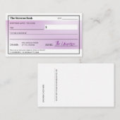 Girly Law of Attraction Blank Abundance Check Notitiekaartje (Voorkant / Achterkant)