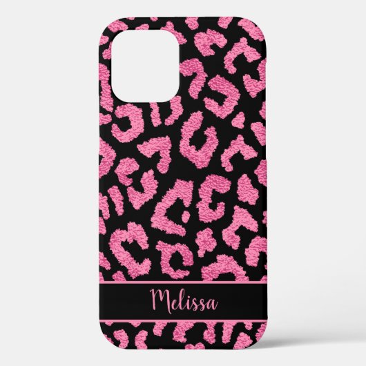 Girly Leopard Animal Print Pattern gepersonaliseer Case-Mate iPhone Case (Achterkant)