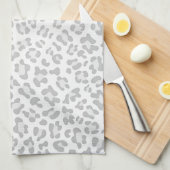 Girly Leopard Animal Print Silver Chic Theedoek (Quarter Fold)