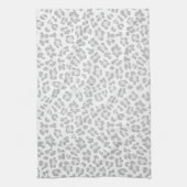 Girly Leopard Animal Print Silver Chic Theedoek (Verticaal)