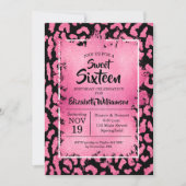 Girly Leopard Birthday Party Invitations (Voorkant)