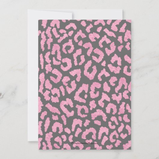 Girly Leopard Birthday Party Invitations (Achterkant)