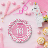 Girly Leopard Birthday Party Papieren Bordje (Feest)