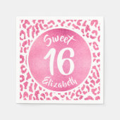 Girly Leopard Birthday Party Servet (Voorkant)