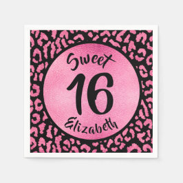 Girly Leopard Birthday Party Servet