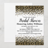 Girly Leopard Black Gold Bridal Shower Kaart (Voorkant / Achterkant)