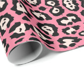Girly leopard print blush roze hot pink vrouwelijk cadeaupapier (Rol Hoek)