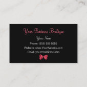 Girly Leopard Print Boutique Schattige rood lint Visitekaartje (Achterkant)