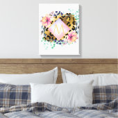  Girly Leopard Print Gold Pink Monogramed (Insitu (Slaapkamer))