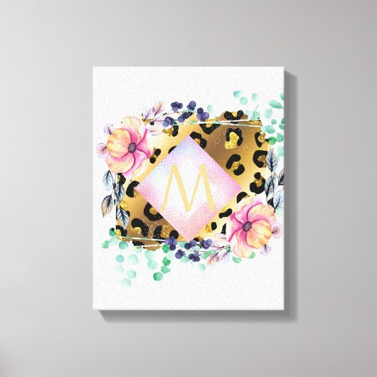  Girly Leopard Print Gold Pink Monogramed (Voorkant)