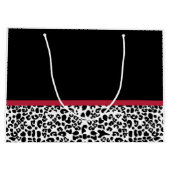 Girly Leopard print helder rood lintje met naam Groot Cadeauzakje (Achterkant)