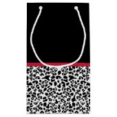 Girly Leopard print helder rood lintje met naam Klein Cadeauzakje (Achterkant)