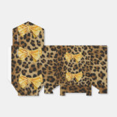 Girly Leopard Print met Bling Gold Bow Bedankdoosjes (Uitgevouwen)