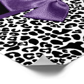 Girly Leopard print  Paars lintje met naam (Hoek)