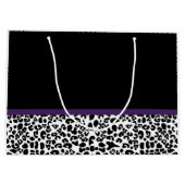 Girly Leopard print  Paars lintje met naam Groot Cadeauzakje (Achterkant)