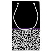 Girly Leopard print  Paars lintje met naam Klein Cadeauzakje (Achterkant)