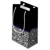 Girly Leopard print  Paars lintje met naam Klein Cadeauzakje (Achterkant Gekanteld)