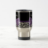 Girly Leopard print  Paars lintje met naam Reisbeker (Center)