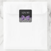 Girly Leopard Print Trendy Paarse Bow Price Labels (Tas)
