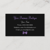 Girly Leopard print trendy Paarse lint Visitekaartje (Achterkant)