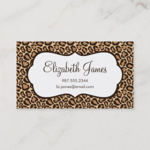 Girly Leopard Print Visitekaartje