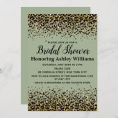 Girly Leopard Sage Groen Zwart Goud Vrijgezellenfe Kaart (Voorkant / Achterkant)