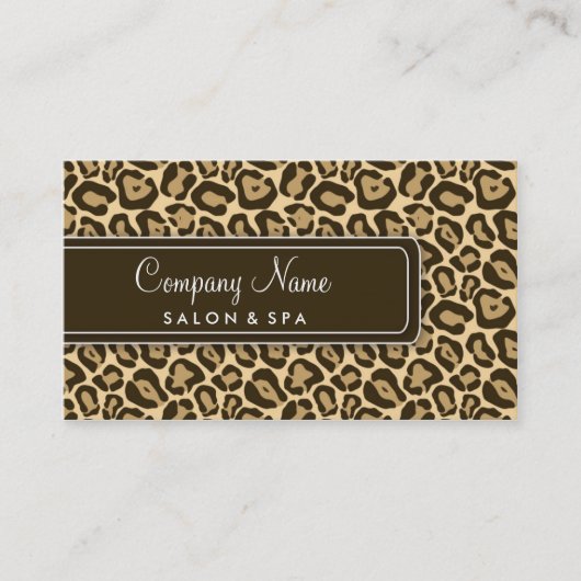 Girly Leopard Salon Visitekaartjes (Voorkant)
