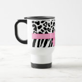 Girly Leopard Zebra Animal Print and Cute Pink Bow Reisbeker (Links)