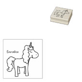 Girly Leuke Eenhoorn Rubber Stamp Personaliseer Na Rubberstempel (Gestempeld)