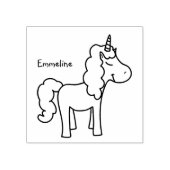 Girly Leuke Eenhoorn Rubber Stamp Personaliseer Na Rubberstempel (Afrduk)