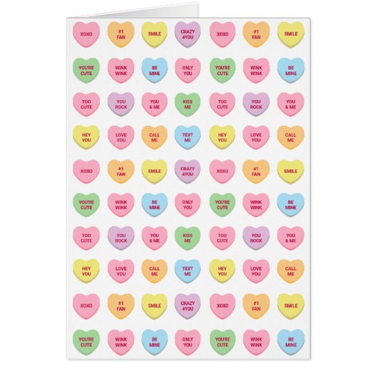 Girly leuke leuke aangepaste gesprek harten kaart (Voorkant)