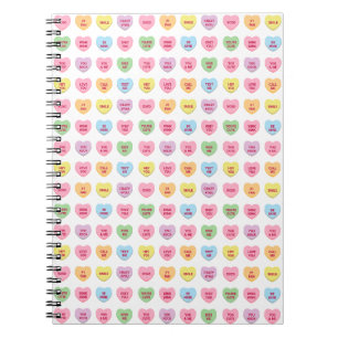 Girly leuke leuke aangepaste gesprek harten patroo notitieboek
