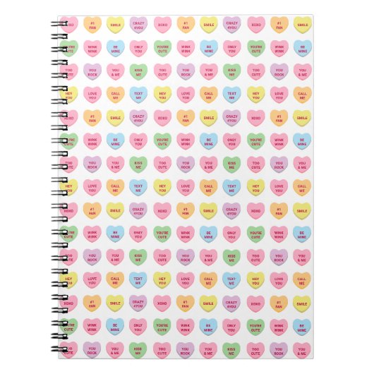 Girly leuke leuke aangepaste gesprek harten patroo notitieboek (Voorkant)