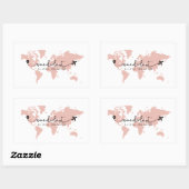 Girly Leuke Roze Wanderlust World Travel Script Rechthoekige Sticker (Vel)