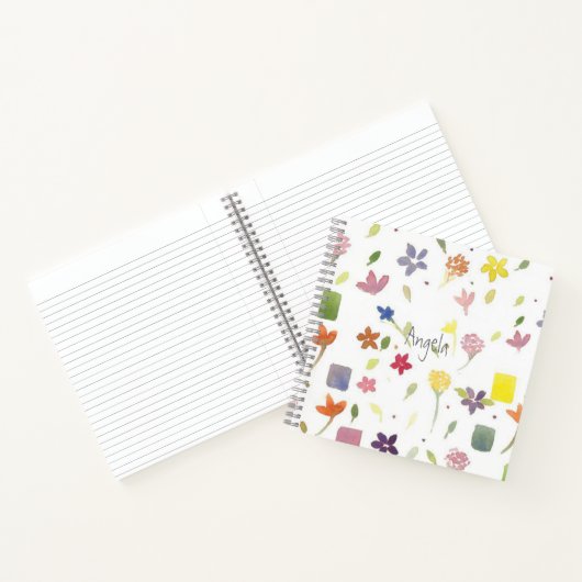  Girly Leuke Waterverf Bloem Notitieboek (Binnen)