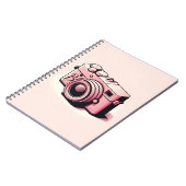 Girly Licht Roze Camera Fotografie Gepersonaliseer Notitieboek (Linkerzijde)