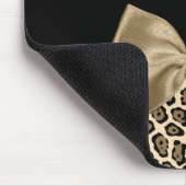 Girly Light Brown Jaguar Cute Brown Bow met naam Muismat (Hoek)