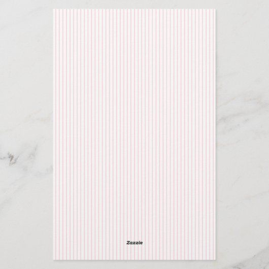 Girly Light Pink Bow en Stripes Border Briefpapier (Achterkant)