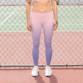 Girly Light Pink Periwinkle Gradient Leggings
