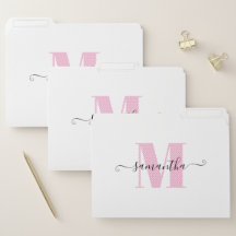 Girly Light Roze en Witte Polka Dot Monogram