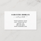 Girly Light Roze en Witte Polka Dot Monogram Visitekaartje (Achterkant)