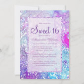 Girly lila lavendel blauwgroen marmer glitter Swee Kaart (Voorkant)